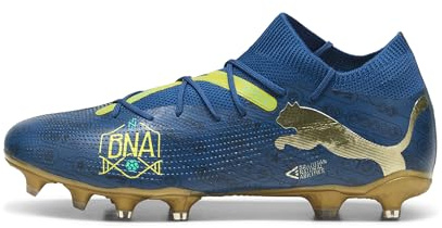 Puma Unisex Adults Future 7 Match BNA FG/AG Soccer Shoe, Sailing Blue-Marine Blue-PELÉ Yellow-Grassy Green-Gold, 43 EU