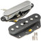 Musiclily Pro TL-50S Alnico 5 Micros Manche Chevalet Simple Bobinage Pickups Set pour Guitare Electrique Style Tele, Chrome