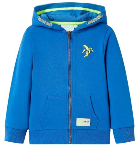 vidaXL Kinder Kapuzenpullover mit Reißverschluss Sweatjacke Kapuzenjacke Blau 128