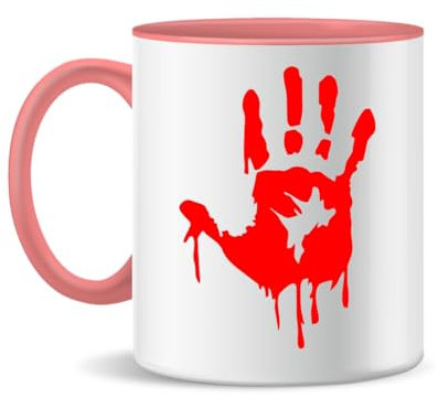 Forsca Bloody Hand The Walking Dead Taza de Cerámica Para Té y Café, 300ml, Mágica, Blanca, Rosa, Negra 330ml