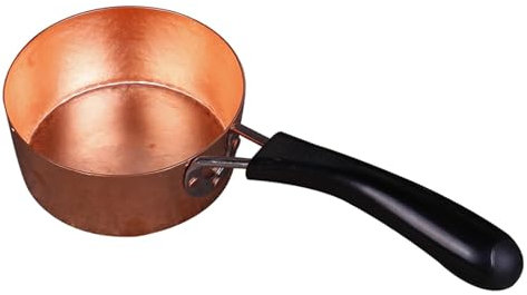 MagiDeal Milk Pot Sauce Pan Coffee Pot with No Lid Copper Wamer Pan Copper Pot Milk Pan for Boiling Camping Cooking Kitchen Household