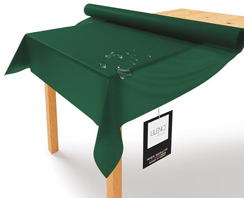 LILENO HOME Rouleau de nappe en non-tissé - 1,10 x 25 m - Vert - Aspect tissu - Lavable au mètre - Jetable - Alternative