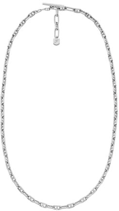 Fossil Collier Heritage en laiton argenté Pour Femme, JA7243040, Longueur : 405 mm + 50 mm, largeur : 3,8 mm, laiton, ce N'est pas UNE Pierre précieuse, Length: 405mm+50mm, Width: 3.8mm, Laiton, Pas