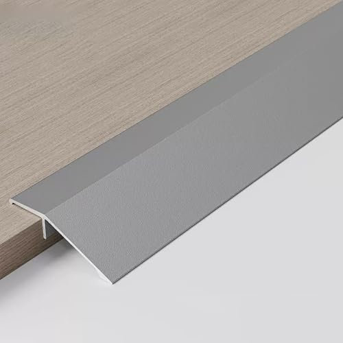 Raouoae Metall Bodenübergangsstreifen 3*90 Holz-zu-Fliesen Boden Übergangsleiste Ausgleichsprofil Ausgleichsprofil Aluminiumlegierung Eloxiert Höhenausgleich 3-15mm/6-20mm/10-40mm(Dunkelgrau,Breite: 3