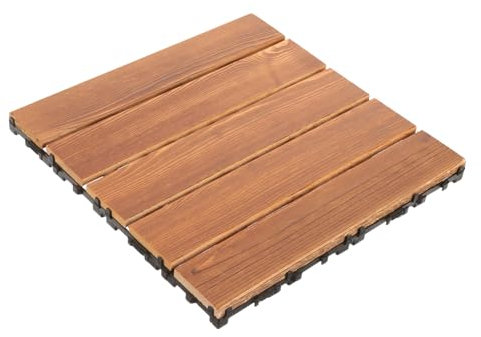 Hoement Bodenfliesen Balkonfliesen Terrassenboden Outdoor-fliesen Für Rasen Ineinandergreifende Terrassenfliesen Holzfliesen Im Außenbereich Terrassenplatten Aus Kunststoff Brown Plastik