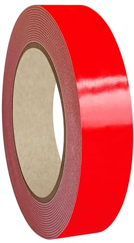 KLEBESHOP24 SPIEGELKLEBEBAND DOPPELSEITIG stark klebend | Universelles Montageband | 1 mm Dicke, 5 oder 50 m, Breite wählbar | Schaumklebeband für Holz, Glas, Metall, Kunststoff etc. / 25 mm x 5 m
