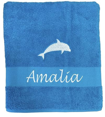 ARTHI Handtuch personalisiert, super geeignet als Saunatuch, Badetuch, Wellness, Yoga, Fitness, Sport, 100% Baumwolle, individuelle Geschenkidee mit persönlicher Stickerei (50x100 cm, Türkis)