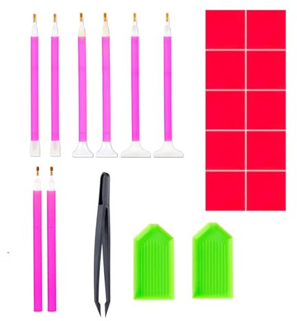 DHWEKU 21 Piezas 5D Diamond Painting Kit Accesorios,Diamante de Pintura Punto de Cruz Herramientas