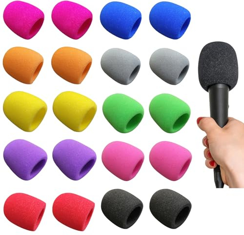 PMELCXD 20-Pièce Set de Bonnettes Micro pour Microphones - avec Shure SMB, Fournissant Une Protection et Une Performance Supérieures - Colorées, Durables et Réutilisables