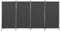 CLIPOP Paravent Raumteiler 4 Teilig Klappbar Freistehend Trennwand 344x180cm, mit Metallrahmen, Umkleide Sichtschutz Stellwand, für Büros, Balkon, Wohnzimmer, Groß, Dunkelgrau