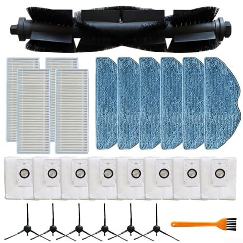 Jotekonoby Pièces de rechange, kit d'accessoires pour EZVIZ RE4 Plus/RE5 Plus, aspirateur robot, brosse principale, filtre, vadrouille, lingettes, sac