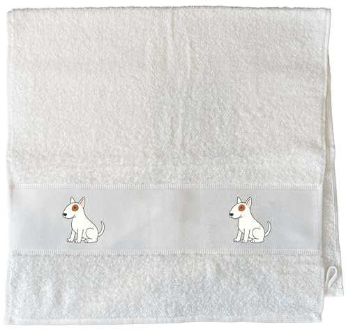 Huuraa Gäste-Handtuch Bullterrier Comic Bulli Geschenk 50x100cm White Baumwolle Bullterrier Präsent