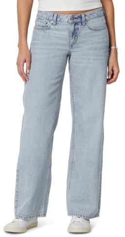Amazon Essentials Jeans a Vita Bassa, Ultra Morbidi, a Gamba Larga Donna