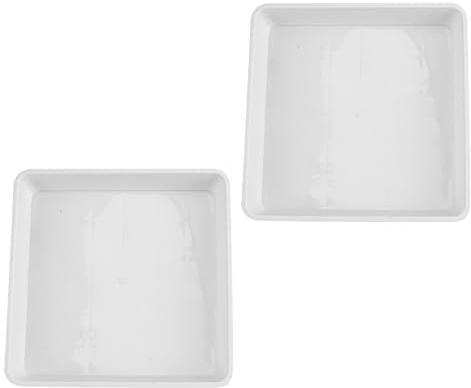 GOOHOCHY Sottovasi per Piante Quadrati 2 Pezzi, Plastica Bianca 41cm | Resistenti alle Crepe, Facili da Pulire, Uso Polivalente per Fiori ed Erbe, Uffici e Spazi Esterni
