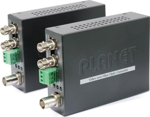 Planet 1-Channel 4-in-1 Video Over Gigabit Fiber(ST) Converter, VF-101G-KIT (Gigabit Fiber(ST) Converter up to 20KM, a Pair Include Tx & Rx in Package (TVI/CVI/AHD/CVBS))
