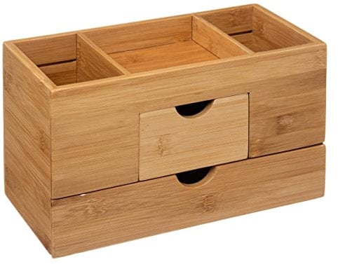 5five - organizer mit 2 schubladen und 3 fächern aus bambus