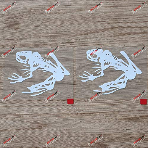 2er-Set Weiß, 10,2 cm DEVGRU Team Frog Skeleton Decal-Aufkleber, Auto-Vinyl, konturgeschnitten, ohne Hintergrund, Auto, Laptop, Fenster