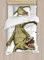 ABAKUHAUS Reptil Bettbezugs Set für Einzelbetten, Exotische wildes Krokodil, Milbensicher Allergiker geeignet mit Kissenbezug, 130 x 200 cm, Weiß Khaki