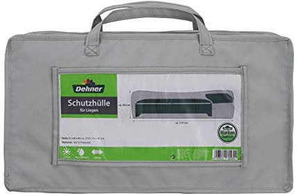 Dehner Abdeckung für Gartenliege, ca. 210 x 75 x 40 cm, Polyester, grau