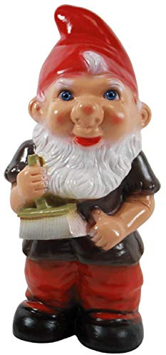 Gartenzwerg Deko Garten Figur Zwerg Maler stehend mit Pinsel in der Hand aus Kunststoff H 29 cm