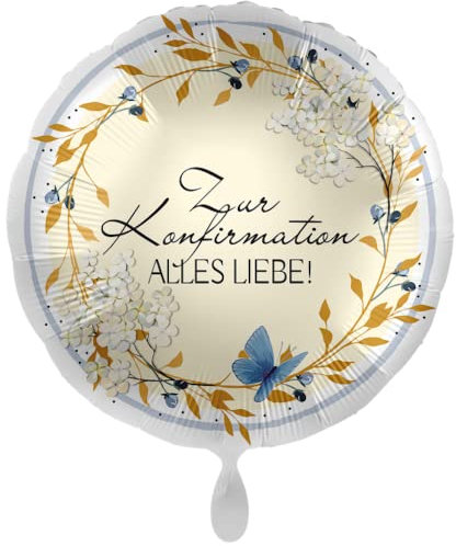 1 Folienballon Konfirmation Alles Liebe rund bunt 43 cm ungefüllt Ballongas geeignet