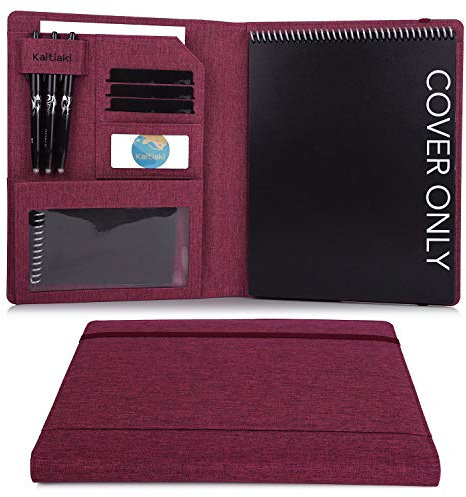 Folio Cover für Rocketbook Flip – Briefgröße, Notebook Organizer mit Stiftschlaufe, Visitenkartenhalter, Reißverschluss-Tasche, Mini-Format, Rocketbook, recycelbarer wasserdichter Stoff, A4, Fuchsia