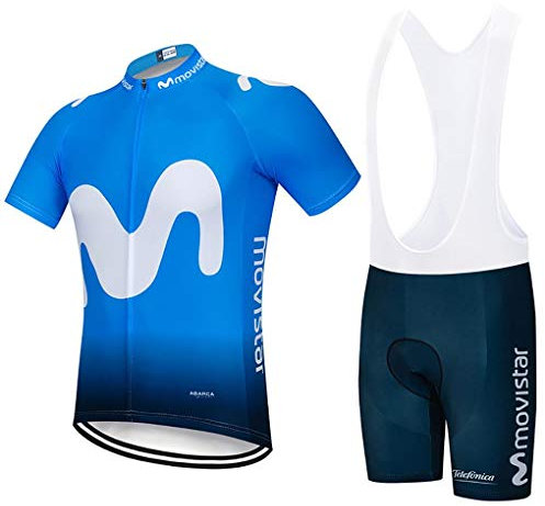 Tuta da Bicicletta MTB Estiva da Uomo Traspirante Asciugatura Veloce Manica Corta e Pantaloncini Imbottiti Maglia da Ciclismo con Motivo Leone