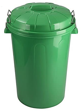 Acan Tradineur - Cubo de Basura de plástico con Asas metálicas, contenedor de residuos, Papelera con Tapa, Reciclaje, Industrial, hogar, Fabricado en España (Verde, 100 litros, 74,5 x 57 x 52 cm)