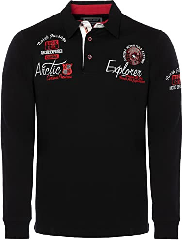 Carisma Casual Herren Longsleeve Langarmshirt Sweatshirt Poloshirt Regular Fit mit Hochwertigen Stickerei 3439