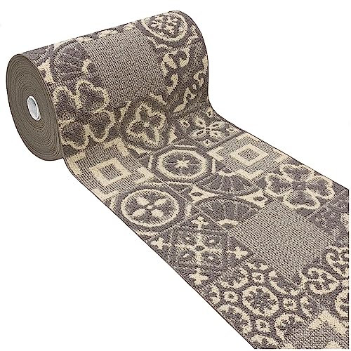 emmevi Tappeto Cucina 3D Passatoia Antiscivolo Lavabile Piastrella Maiolica Mod.CLELIA Dis.G 57X270 BEIGE