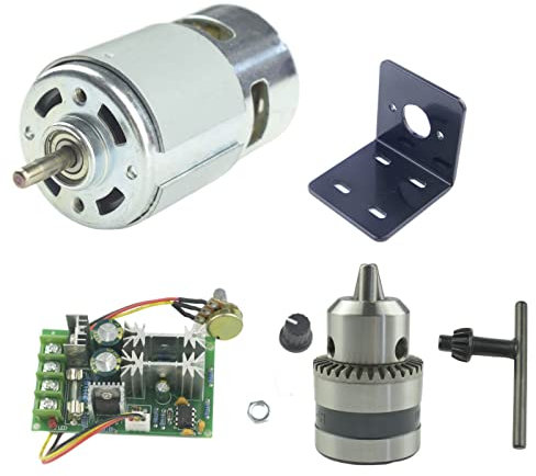 CONQUERALL 775 Motor 12V 8000RPM/24V 16000RPM Hochleistungs-DC-Motor mit Bohrfutterhalterung und 20A-Drehzahlregler