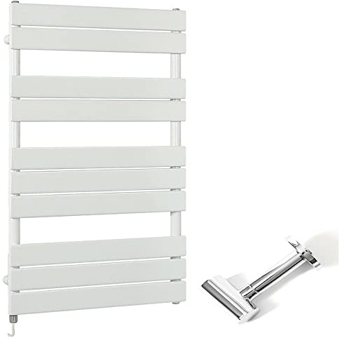 Milano Lustro 600W White Flat Panel Electric Heated Towel Rail Cable Cover - 975mm x 600mm