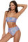 Trendyol Damen Women Animal Print Knit Bikini Set Bademode, Blau-Mehrfarbig, 62