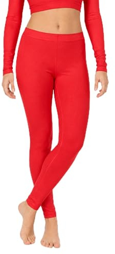 BOOM Prime Leggings de Gimnasia para niñas, Mallas de Ballet sin pies, elásticos, elásticos, para niños, PE, Danza, Deportes, Mallas atléticas (Rojo, 7-8)