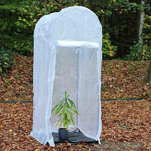 Rekord Winterschutzzelt mit Reißverschluss, Höhe 2,5 Meter, Breite 1 Meter, wetterfest, Winterschutzhülle, Überwinterungszelt, Winterschutz für Pflanzen