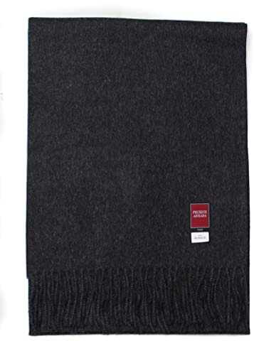 PREMIUMARMADA Purer Wollschal aus 100% Wolle Alpaka, eleganter Winterschal, Wollschal aus feiner 100% Alpaka Wolle, weich, warm, pures elegantes Naturhaar unisex, natur (dunkelgrau)
