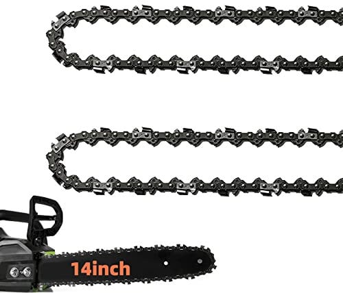 2 Pack Chainsaw Chain 14 Inch Bar Length, 52 Drive Links, .050 Gauge, 3/8 LP pitch, 14-Inch Replacement Chainsaw Chains Fits Craftsman, Echo, Poulan, Ryobi, Worx (Chain Length 18.9)