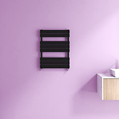 Black Towel Radiators Designer Flat Panel Heated Towel Rad Bathroom Ladder Radiators Central Heating Warmer Wall Mounted Ladder Rad 800x600mm