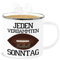 Shirtracer Emaille Becher Blechbecher - Statement - Jeden verdammten Sonntag - Football - 300 ml - Weiß Silber - statements jedem verdamten sontag mit american an verdammter
