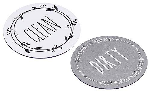 sourcing map Dishwasher Magnet Clean Dirty Sign Round Magnet Gray-White Double-sided Use for Dishwasher Washing Machine Refrigerator Clean Dirty Sign Indication