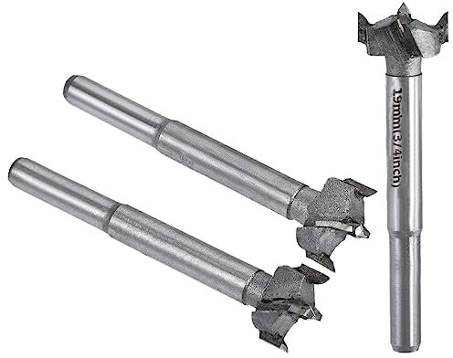 MACHSWON 3 brocas Forstner de carburo de tungsteno para madera, broca de taladro de 17 mm + 18 mm + 19 mm