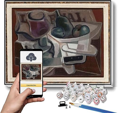 Juan Gris - Kit di pittura fai da te per adulti, piatto di frutta e pittura su vetro, per decorare le pareti della casa
