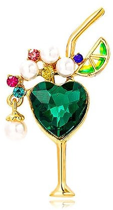 YAHOYA Women High-end Luxury Rhinestone Cocktail Glasses Badges Pins Lady Exquisite Shiny Crystal Party Dress Jewelry Brooches