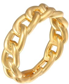 Elli Ring Damen Band Glieder Chain Optik Trend Goldfarben