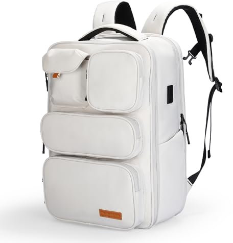MARK RYDEN Handgepäck Rucksack, 20L Große Kapazität, Laptop Rucksack Herren, Wasserdicht, Business Rucksack Herren, für 17,3 Zoll Laptop, Reiserucksack, Flugzeug Travel Rucksack, für Damen Herren Weiß
