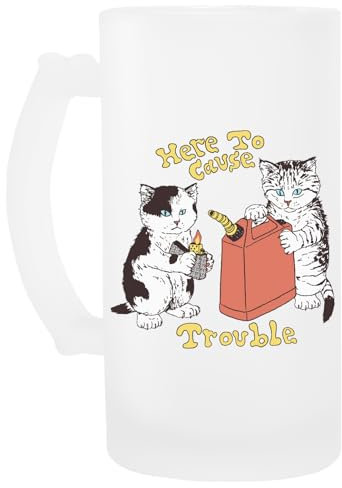 Luxogo Here To Cause Trouble Glas Bier Becher Beer Mug