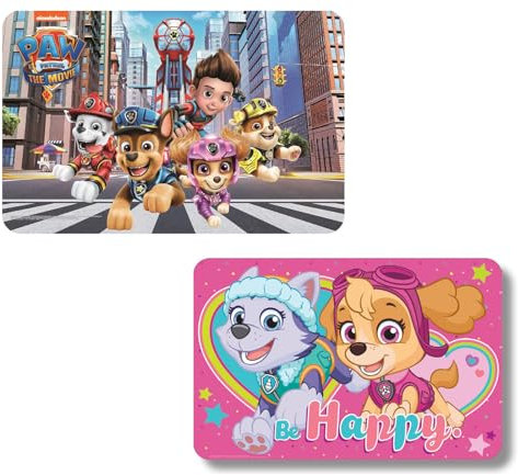 2 Stück kompatibel zu Paw Patrol Tischunterlage Platzdeckchen Malunterlage Knetunterlage Eßunterlage (Mehrfarbig Set Nr.9)