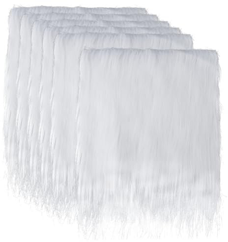 GORGECRAFT 6Stk 25x25cm Weißer Kunstfellstoff Vorgeschnitten Flauschiges Fell Quadratische Flicken Zotteliger Plüschteppich Stoff Zum Selbernähen Basteln Kissen Polster Stuhlbezug Weihnachtswichtel