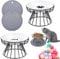 SUYUKU 2 Pieces Cat Bowls Black Elevated Pet Bowl Prevent Neck Pain Feeding Wide Cat Dish Anti Vomiting Cats Food Plates with Non-Slip Mat and Cat Toy Ball for Cats Puppy Dogs
