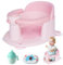 Badewannensitz Baby ab 6 Monate Rutschfester Baby Badewannensitz mit 4 starken Saugnäpfen ergonomischer Badesitz Baby für Dusche oder Badewanne(Rosa)